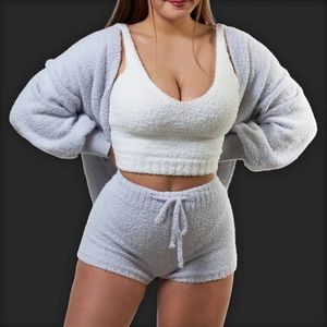 MissCosy Women´s Cosy Knit Set (3 Pieces) In Gray Size Small NWT